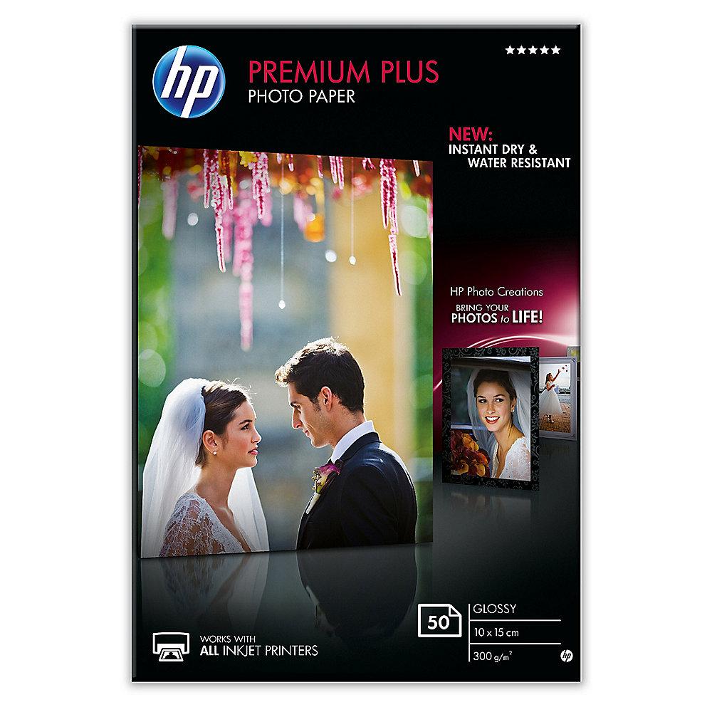 HP CR695A Premium Plus Fotopapier glänzend, 50 Blatt, 10 x 15 cm, 300 g/qm