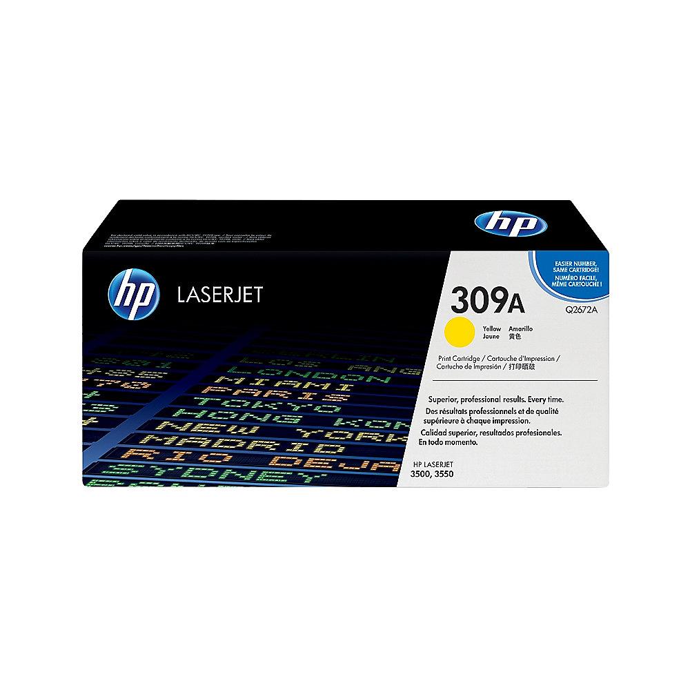 HP Q2672A Original Tonerkassette 309A Gelb für ca. 4.000 Seiten