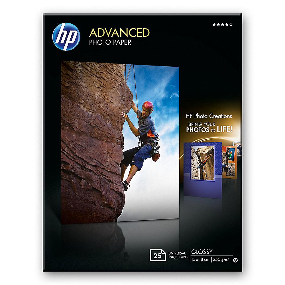 HP Q8696A Advanced Fotopapier hochglänzend, 25 Blatt, 13 x 18 cm, 250 g/qm