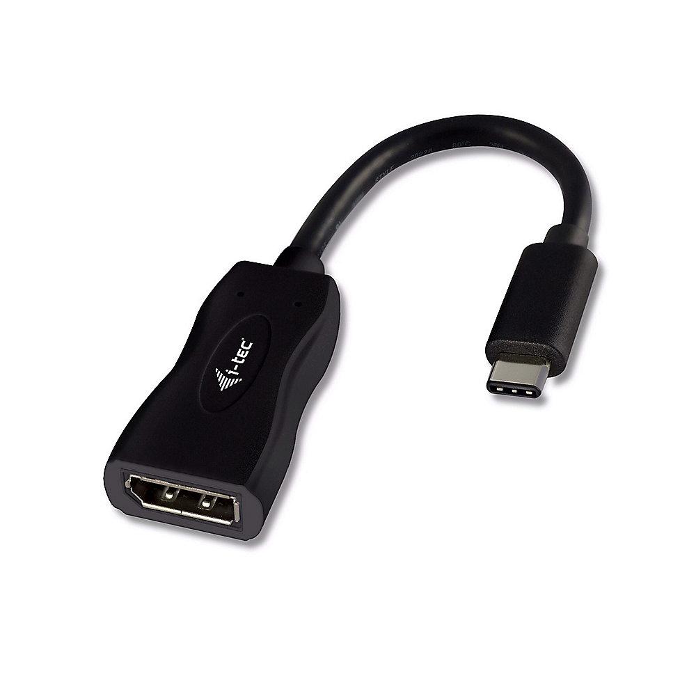i-tec USB 3.1 Display Adapter Typ-C zu Displayport 4K UltraHD St./Bu. schwarz, i-tec, USB, 3.1, Display, Adapter, Typ-C, Displayport, 4K, UltraHD, St./Bu., schwarz