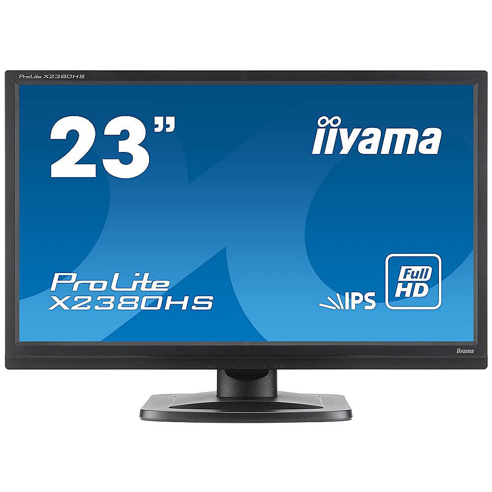 iiyama PL X2380HS-B1 58,4cm (23") 16:9 Full-HD IPS Monitor VGA/DVI/HDMI 10Mio:1