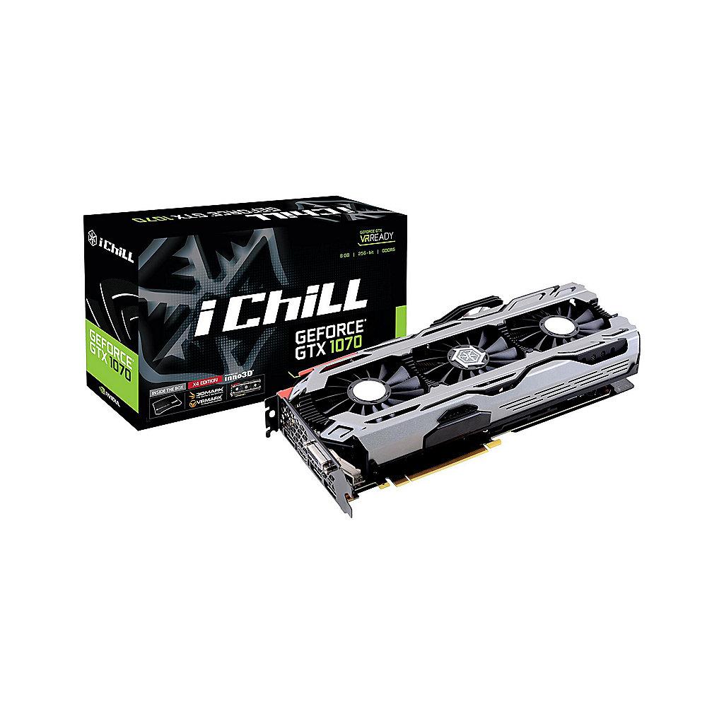 INNO3D GeForce GTX 1070 iCHILL X4 8GB GDDR5 Grafikkarte 3xDP/DVI/HDMI, INNO3D, GeForce, GTX, 1070, iCHILL, X4, 8GB, GDDR5, Grafikkarte, 3xDP/DVI/HDMI