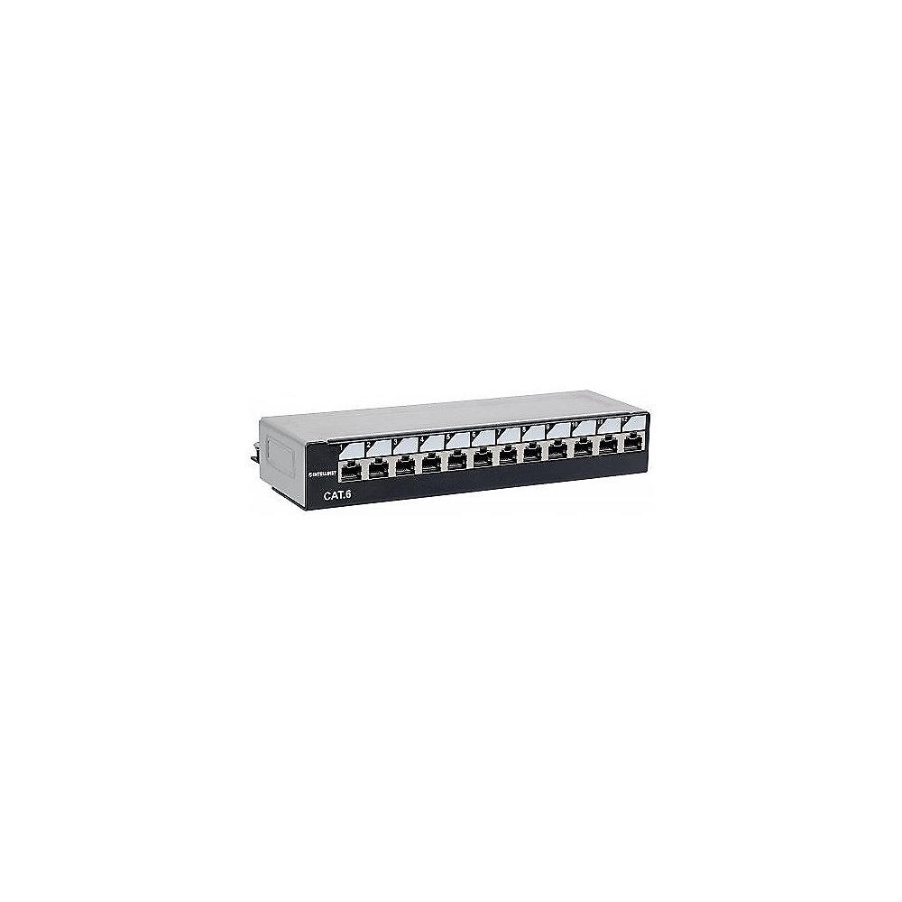 Intellinet Abschließbares 12-Port Cat6 Patchpanel ungeschirmt schwarz / silber