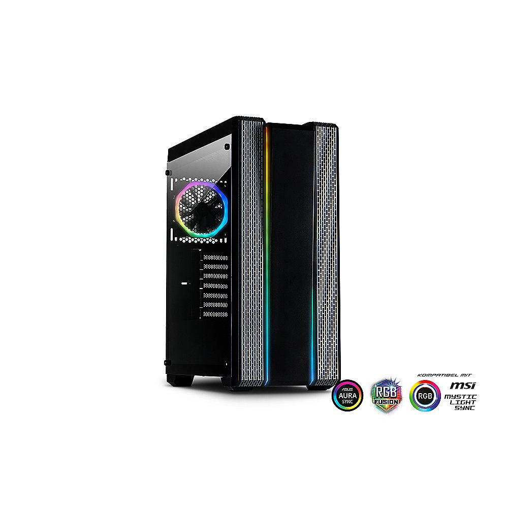 InterTech S-3910 Impulse Midi Tower ATX Gaming Gehäuse Seitenfenster