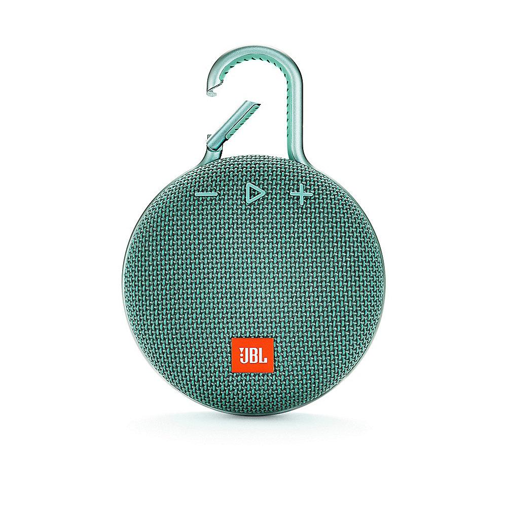 JBL Clip 3 Teal Tragbarer Bluetooth-Lautsprecher Grün wasserdicht nach IPX7