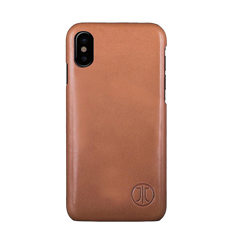 JT Berlin BackCase Kreuzberg für Apple iPhone Xs/X  Leder cognac