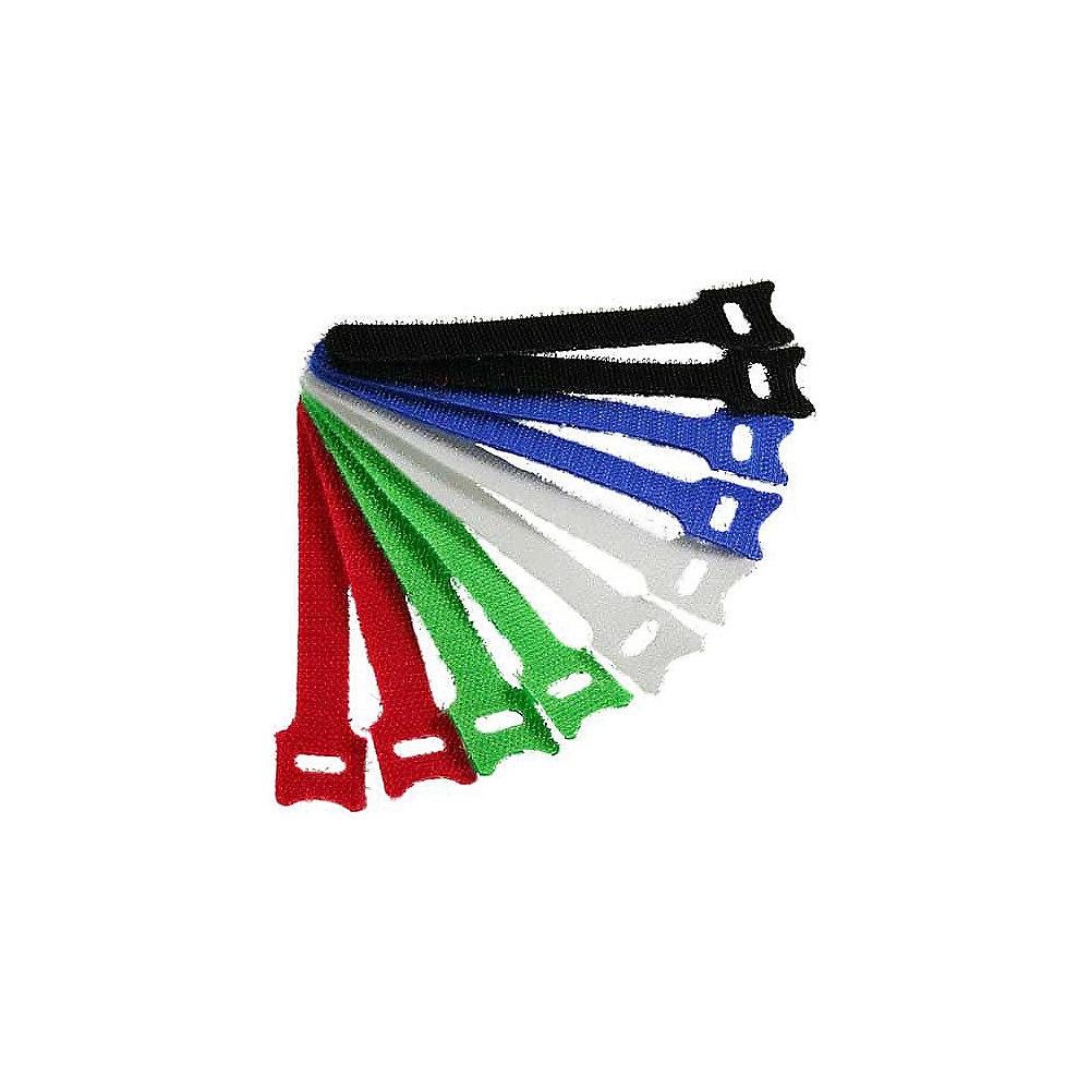 Kabelbinder mit Klett Verschluss 5 versch. Farben (10 Stk.) 12x150mm