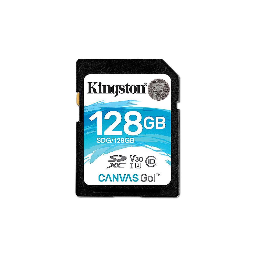 Kingston Canvas Go! 128 GB SDXC Speicherkarte (45 MB/s, Class 10, V30, UHS-I), Kingston, Canvas, Go!, 128, GB, SDXC, Speicherkarte, 45, MB/s, Class, 10, V30, UHS-I,