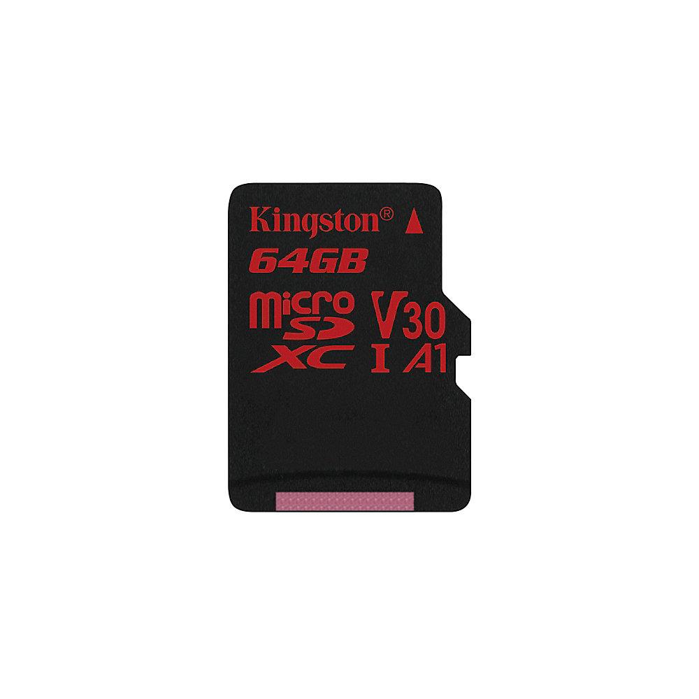Kingston Canvas React 64 GB microSDXC Speicherkarte (80 MB/s, V30, A1, UHS-I)