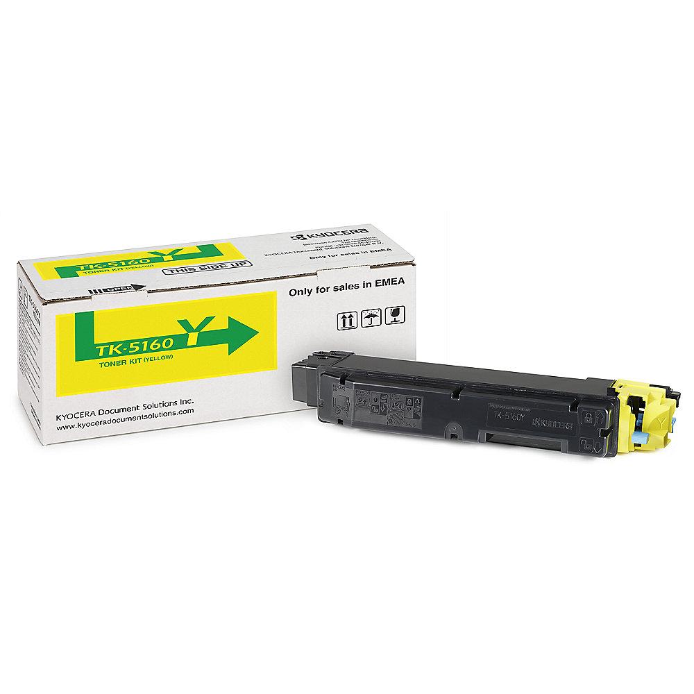 Kyocera 1T02NTANL0 Toner gelb TK-5160Y mit 12.000 Seiten für P7040cdn, Kyocera, 1T02NTANL0, Toner, gelb, TK-5160Y, 12.000, Seiten, P7040cdn