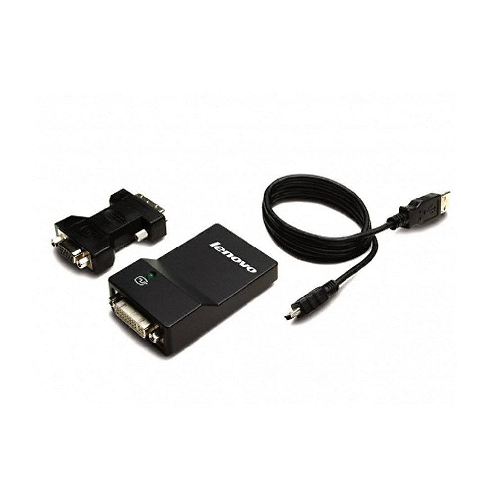 Lenovo USB 3.0 zu DVI/VGA Monitor Adapter (0B47072), Lenovo, USB, 3.0, DVI/VGA, Monitor, Adapter, 0B47072,