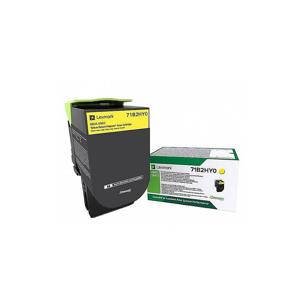 Lexmark 71B2HY0 Rückgabe-Tonerkasette Gelb 3.500 Seiten