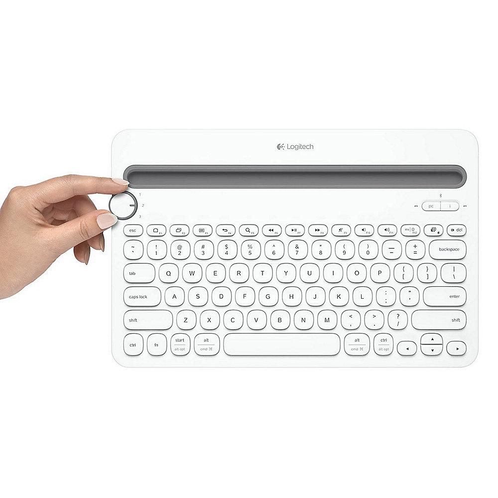 Logitech K480 Kabellose Bluetooth Tastatur für bis zu 3 Geräte Weiß 920-006351, Logitech, K480, Kabellose, Bluetooth, Tastatur, bis, 3, Geräte, Weiß, 920-006351