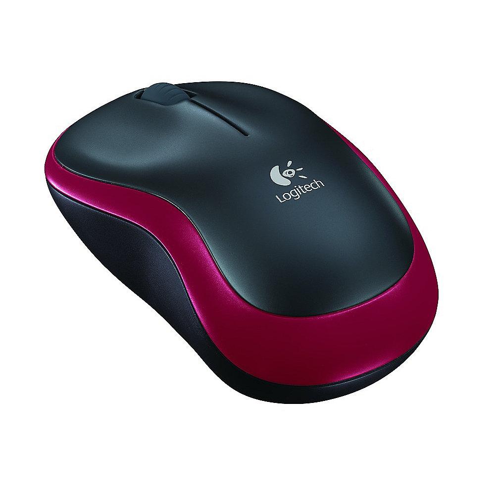 Logitech M185 Kabellose Mobile Maus Rot 910-002240