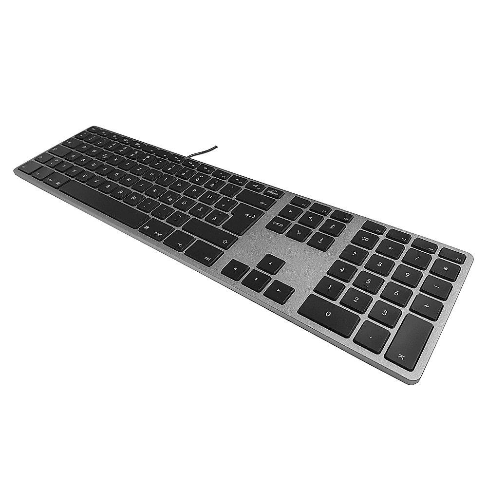 Matias Aluminum Erweiterte USB Tastatur dt. für Mac OS space grey, Matias, Aluminum, Erweiterte, USB, Tastatur, dt., Mac, OS, space, grey