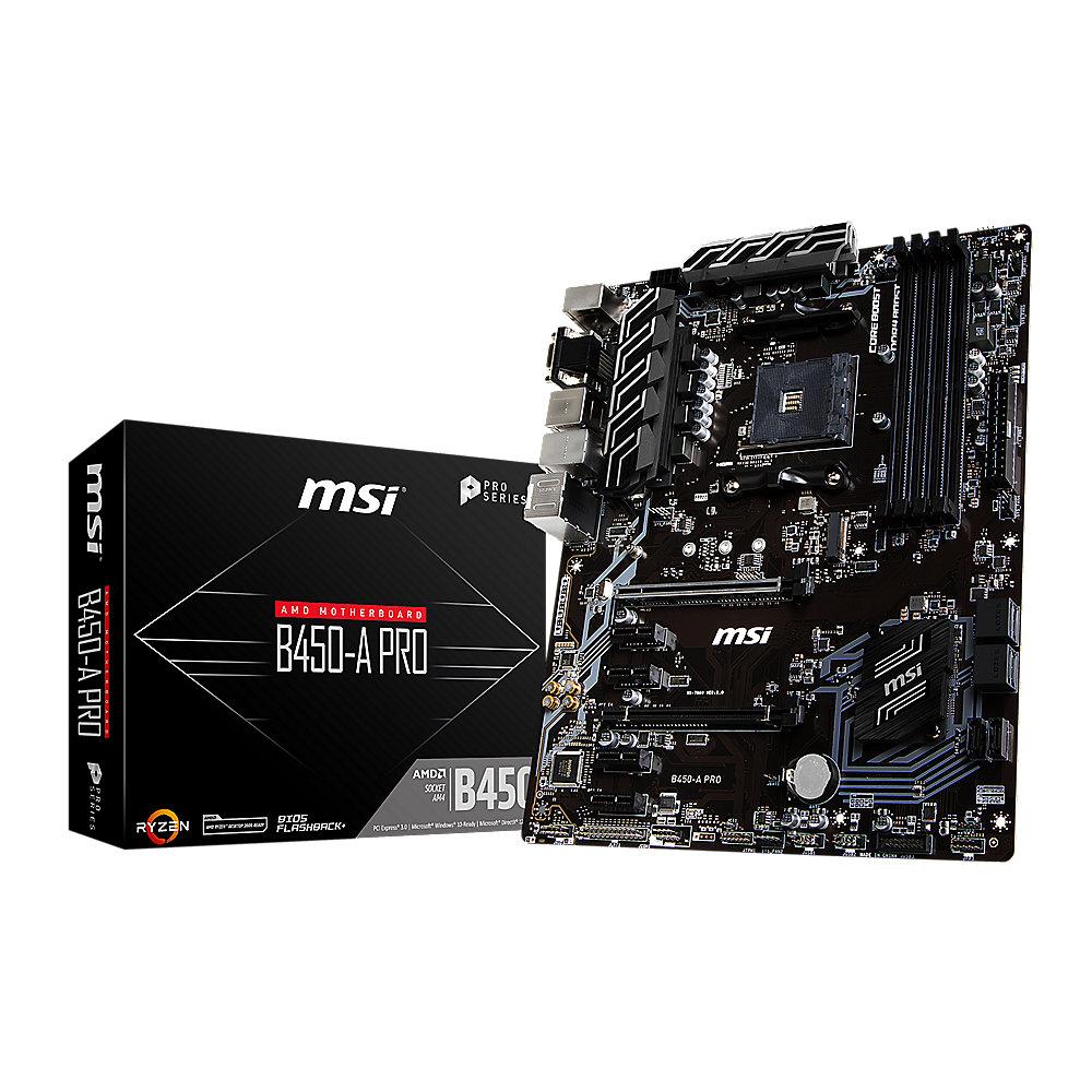 MSI B450-A Pro ATX Mainboard Sockel AM4 M.2/VGA/DVI/HDMI/USB3.1