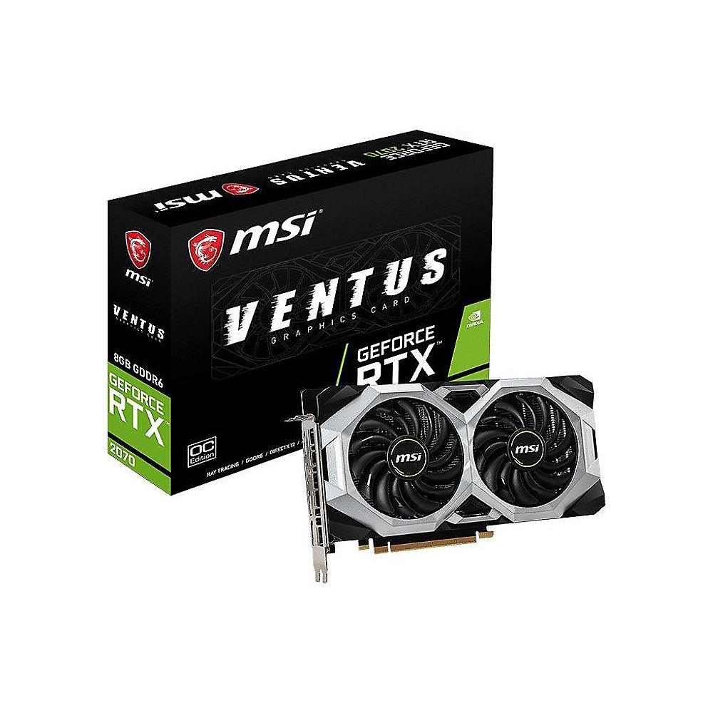 MSI GeForce RTX 2070 Ventus 8GB GDDR6 Grafikkarte 3xDP/1x HDMI/