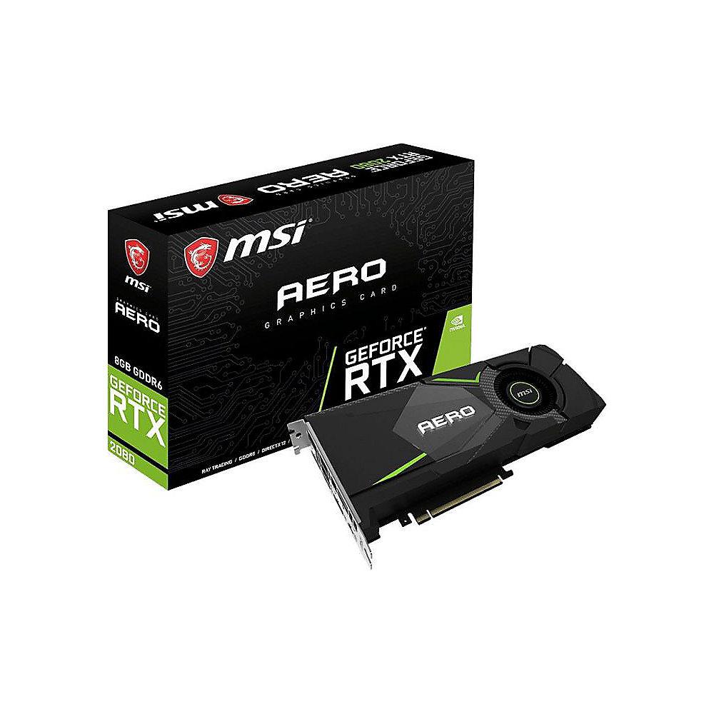 MSI GeForce RTX 2080 AERO 8GB GDDR6 Grafikkarte 3xDP/HDMI/USB (TypC)