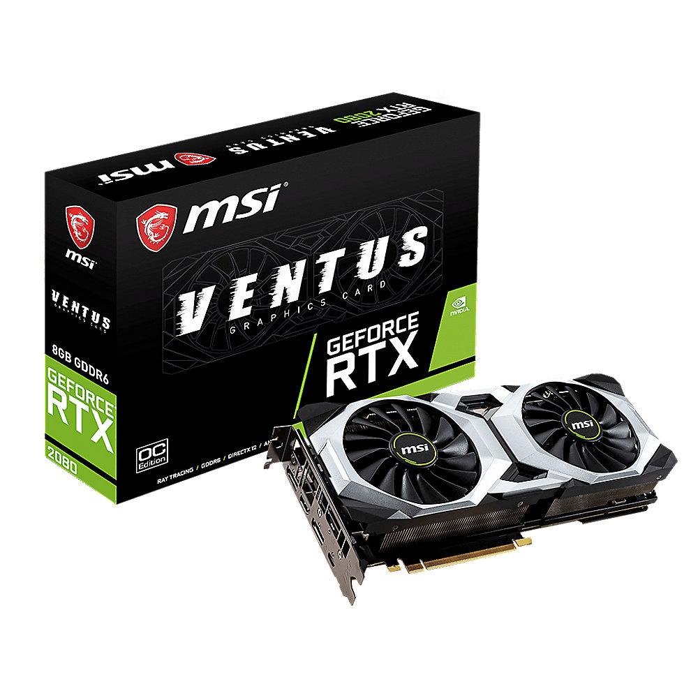 MSI GeForce RTX 2080 Ventus OC 8GB GDDR6 Grafikkarte 3xDP/HDMI/USB (TypC)