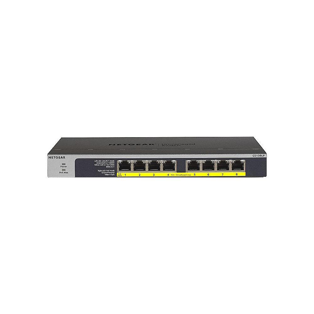 Netgear GS108LP 8-Port Gigabit Switch PoE  flex unmanaged