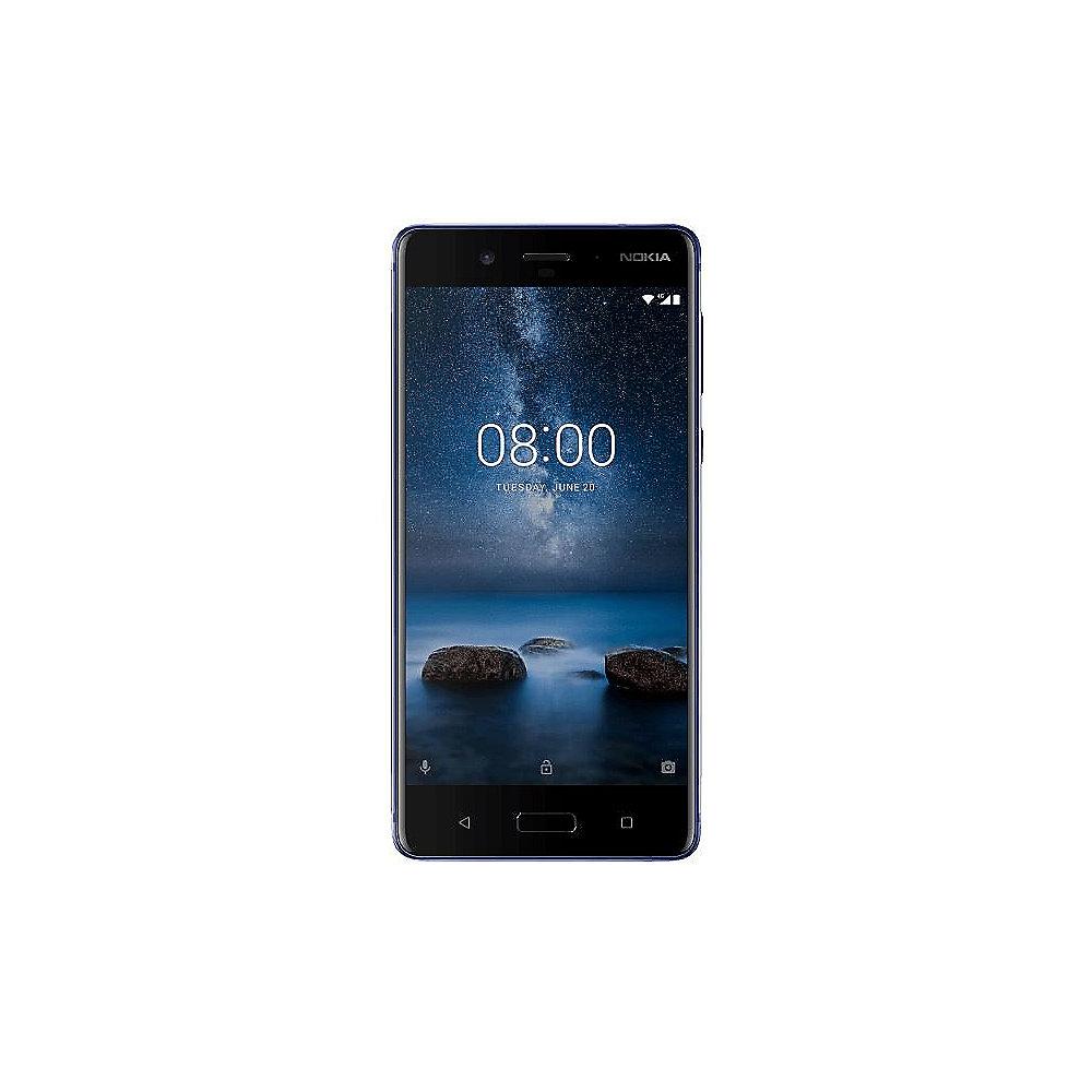 Nokia 8 glossy blue 128 GB Android 7.1 Smartphone *Kratzer auf dem Display*