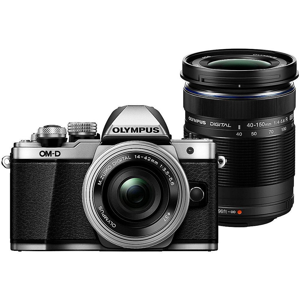 Olympus OM-D E-M10 Mark II 14-42mm EZ Pancake & 40-150mm Systemkamera silber, Olympus, OM-D, E-M10, Mark, II, 14-42mm, EZ, Pancake, &, 40-150mm, Systemkamera, silber