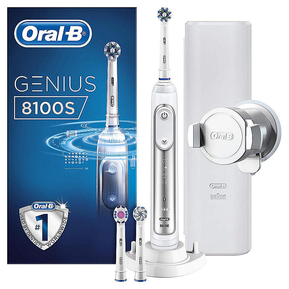 Oral-B Genius 8100S Elektrische Zahnbürste mit Bluetooth weiß/silber