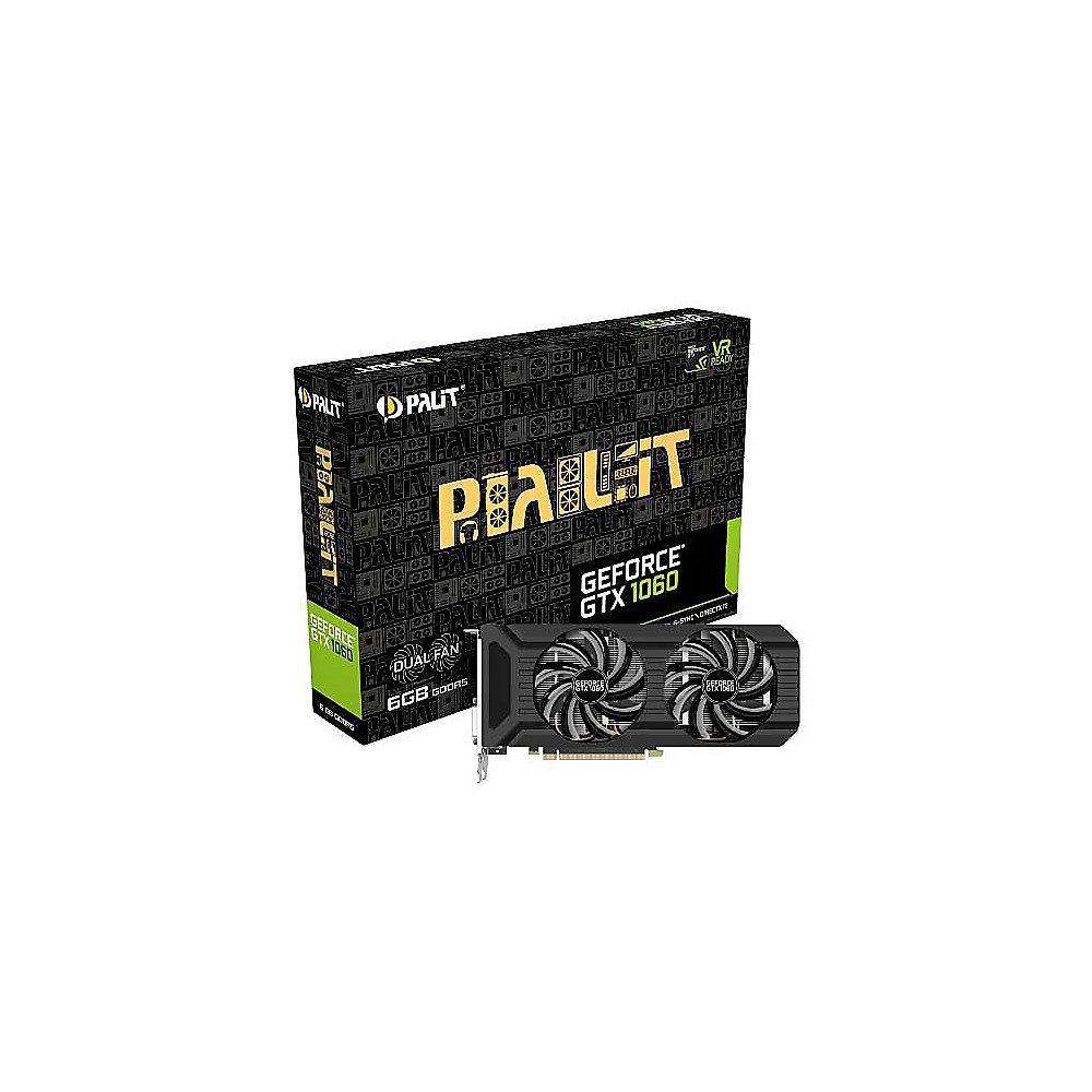 Palit GeForce GTX 1060 Dual 6GB GDDR5 Grafikkarte DVI/HDMI/3xDP, Palit, GeForce, GTX, 1060, Dual, 6GB, GDDR5, Grafikkarte, DVI/HDMI/3xDP