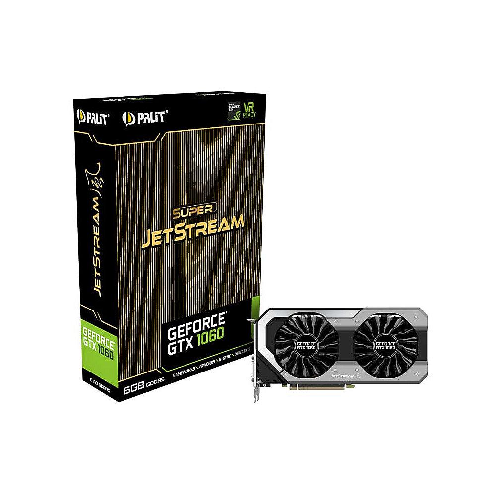 Palit GeForce GTX 1060 SuperJetStream 6GB GDDR5 Grafikkarte DVI/HDMI/3xDP, Palit, GeForce, GTX, 1060, SuperJetStream, 6GB, GDDR5, Grafikkarte, DVI/HDMI/3xDP