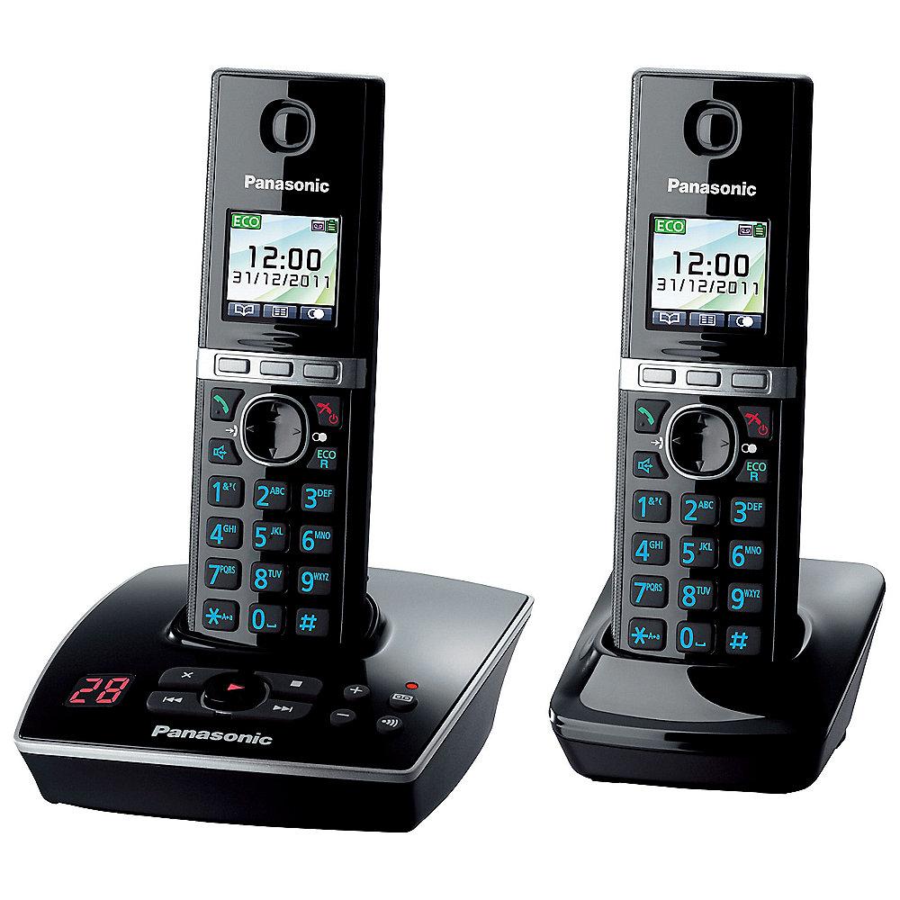 Panasonic KX-TG8062GB Duo schnurloses Festnetztelefon inkl. AB, schwarz, Panasonic, KX-TG8062GB, Duo, schnurloses, Festnetztelefon, inkl., AB, schwarz