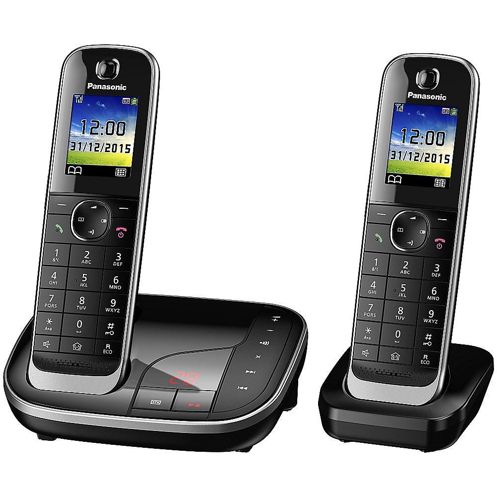 Panasonic KX-TGJ322GB schnurloses Duo DECT Festnetztelefon inkl. AB, schwarz, Panasonic, KX-TGJ322GB, schnurloses, Duo, DECT, Festnetztelefon, inkl., AB, schwarz