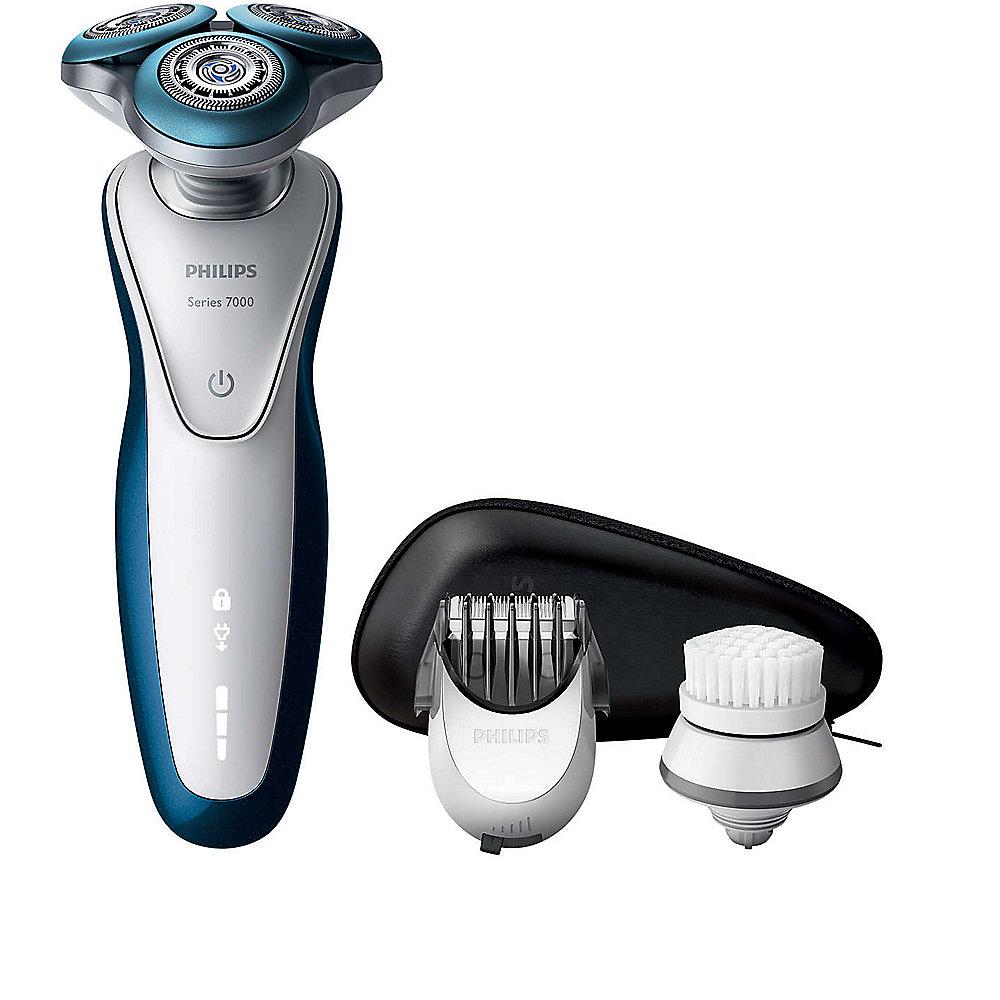 Philips S7520/50 Shaver series 7000 Nass-/Trockenrasierer Styler blau/weiß