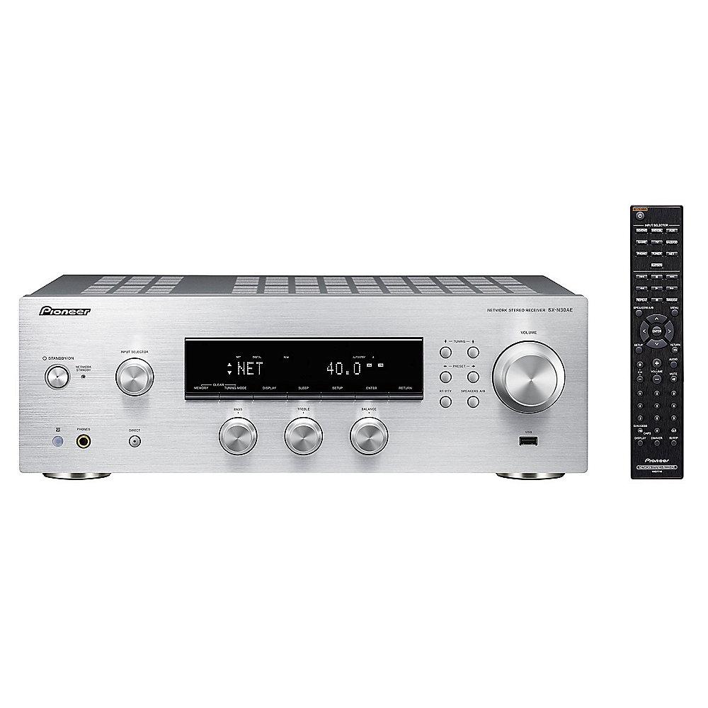 Pioneer SX-N30AE Stereo-Netzwerk-Receiver USB SPDIF Multiroom Chromecast silber, Pioneer, SX-N30AE, Stereo-Netzwerk-Receiver, USB, SPDIF, Multiroom, Chromecast, silber