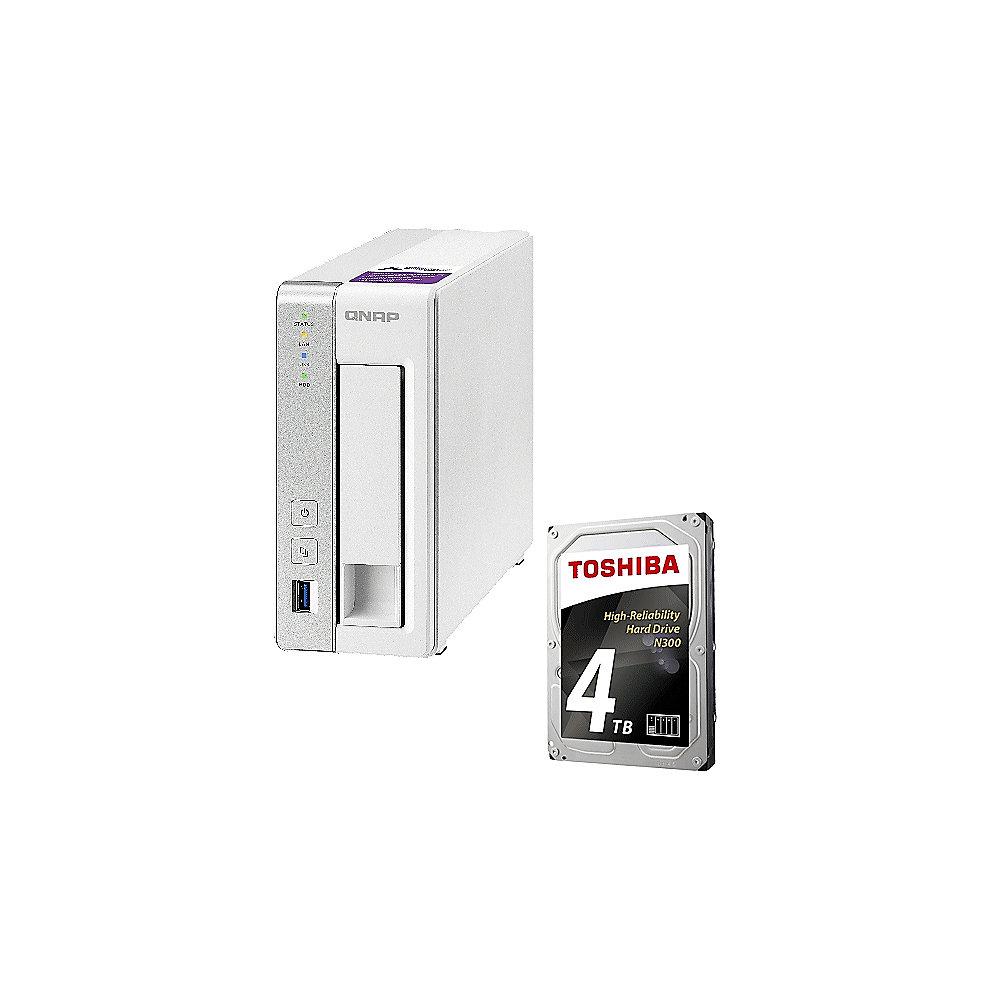 QNAP TS-131P NAS System 1-Bay 4TB inkl. 1x 4TB Toshiba HDWQ140UZSVA