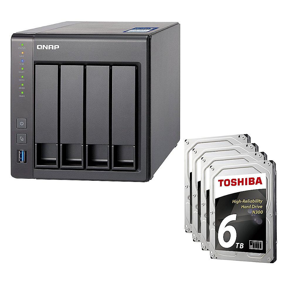 QNAP TS-431X-8G NAS System 4-Bay 24TB inkl. 4x 6TB Toshiba HDWN160UZSVA