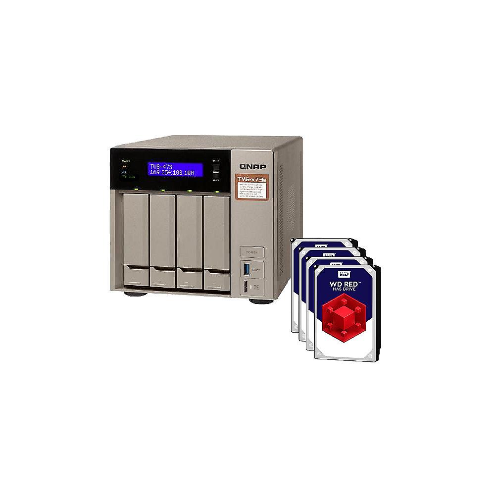 QNAP TVS-473e-4G NAS System 4-Bay 40TB inkl. 4x 10TB WD RED WD100EFAX