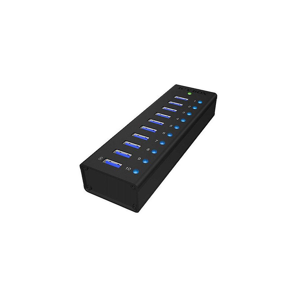 RaidSonic Icy Box IB-AC6110 10 Port USB 3.0 Hub mit USB Ladeanschluss