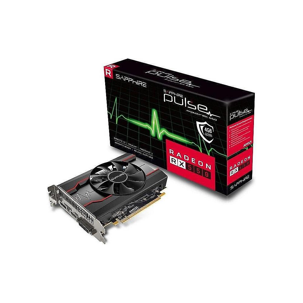 Sapphire AMD Radeon RX 550 Pulse OC 4GB Grafikkarte HDMI/DP/DVI-D