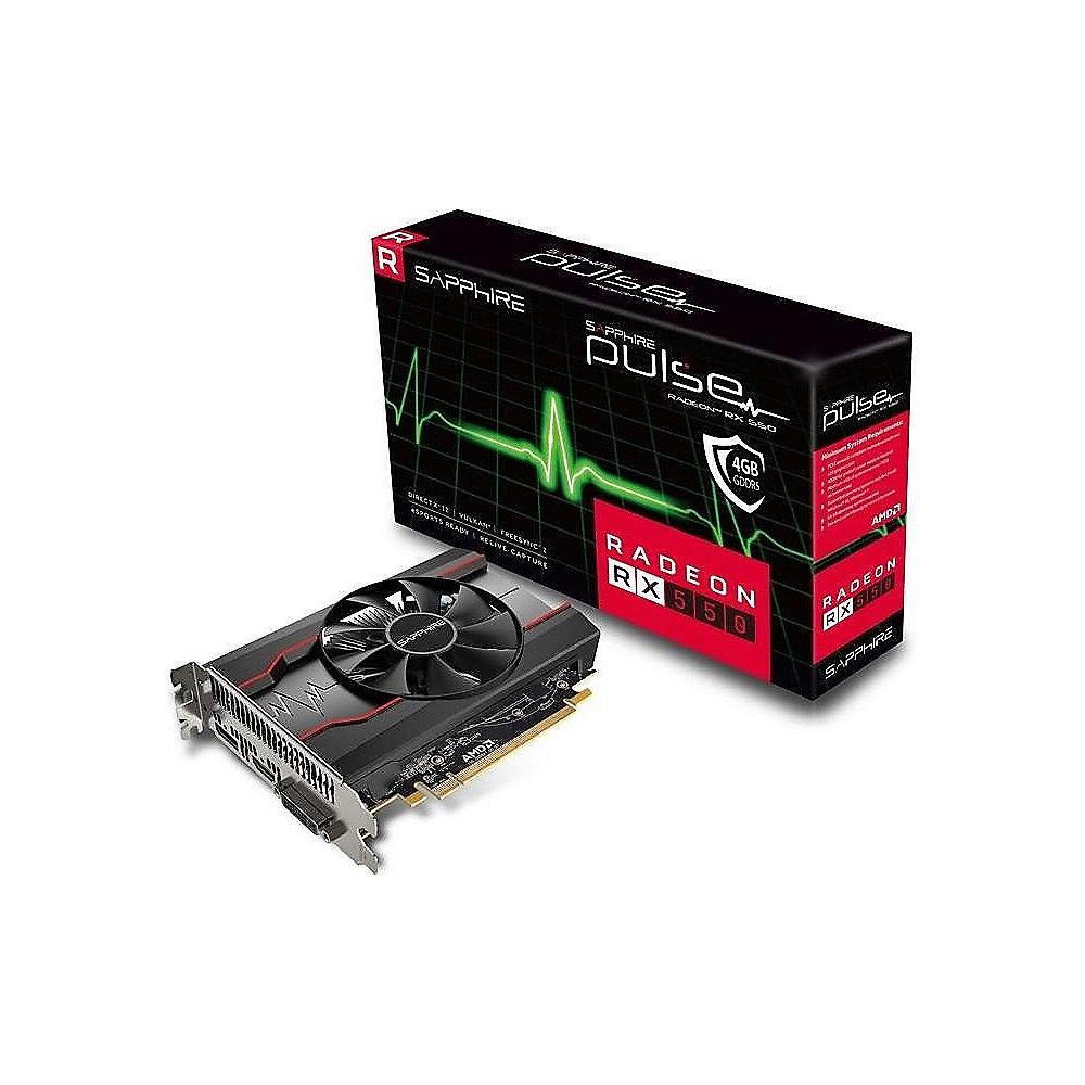 Sapphire AMD Radeon RX 550 Pulse OC 4GB Grafikkarte HDMI/DP/DVI-D, Sapphire, AMD, Radeon, RX, 550, Pulse, OC, 4GB, Grafikkarte, HDMI/DP/DVI-D