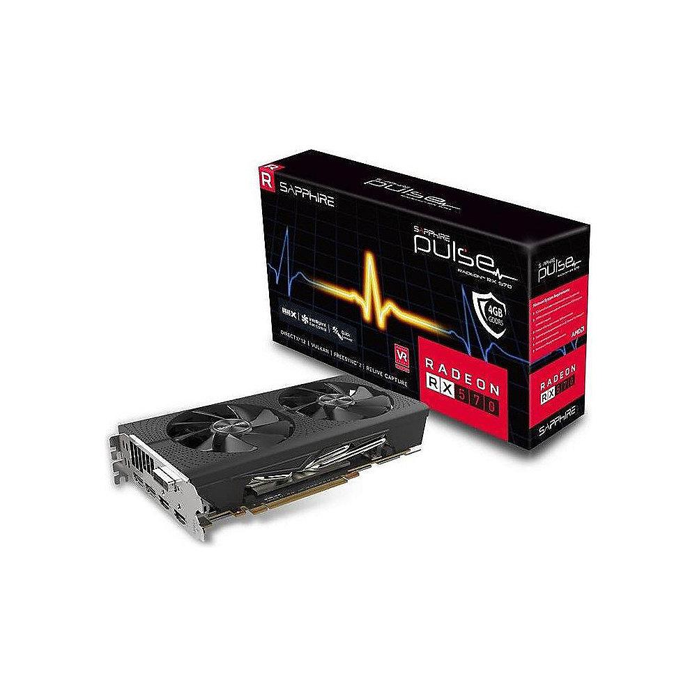 Sapphire AMD Radeon RX 570 Pulse OC 8GB Grafikkarte 2xHDMI/2xDP/DVI-D