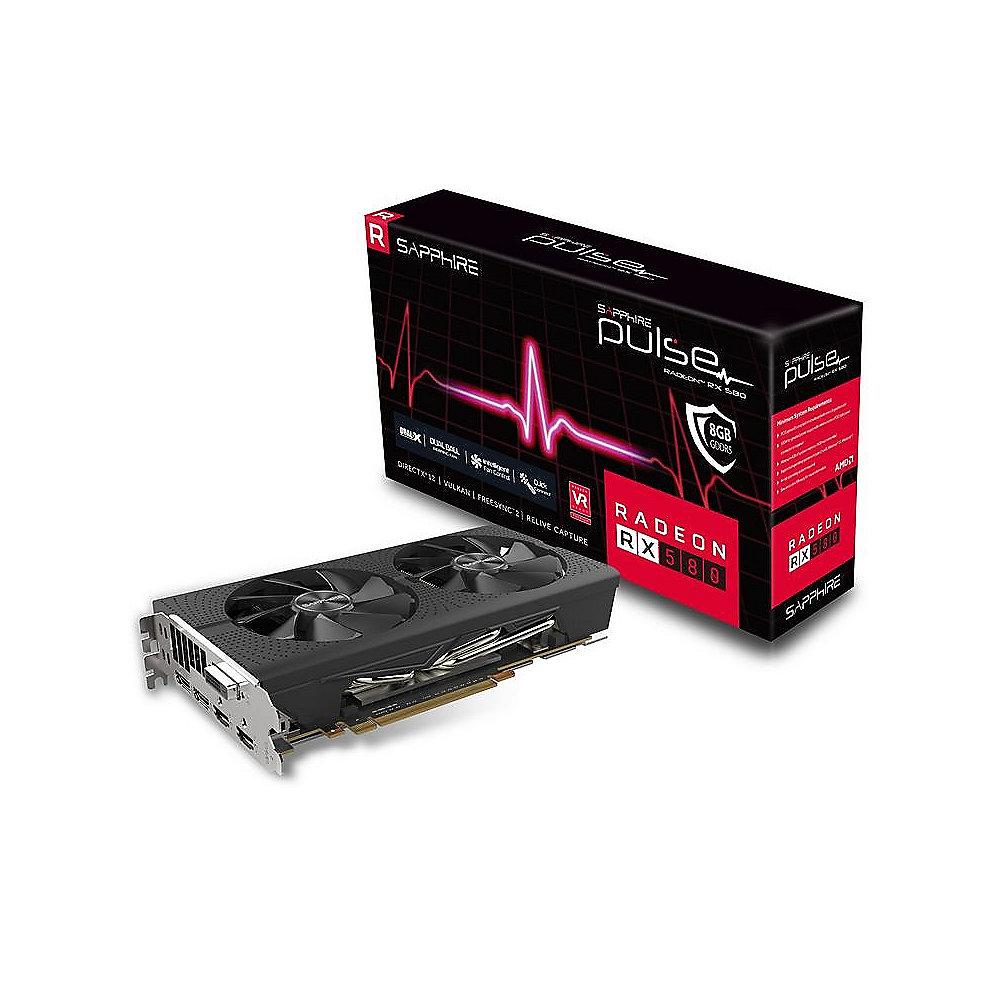 Sapphire AMD Radeon RX 580 Pulse OC 4GB Grafikkarte 2xHDMI/2xDP/DVI-D