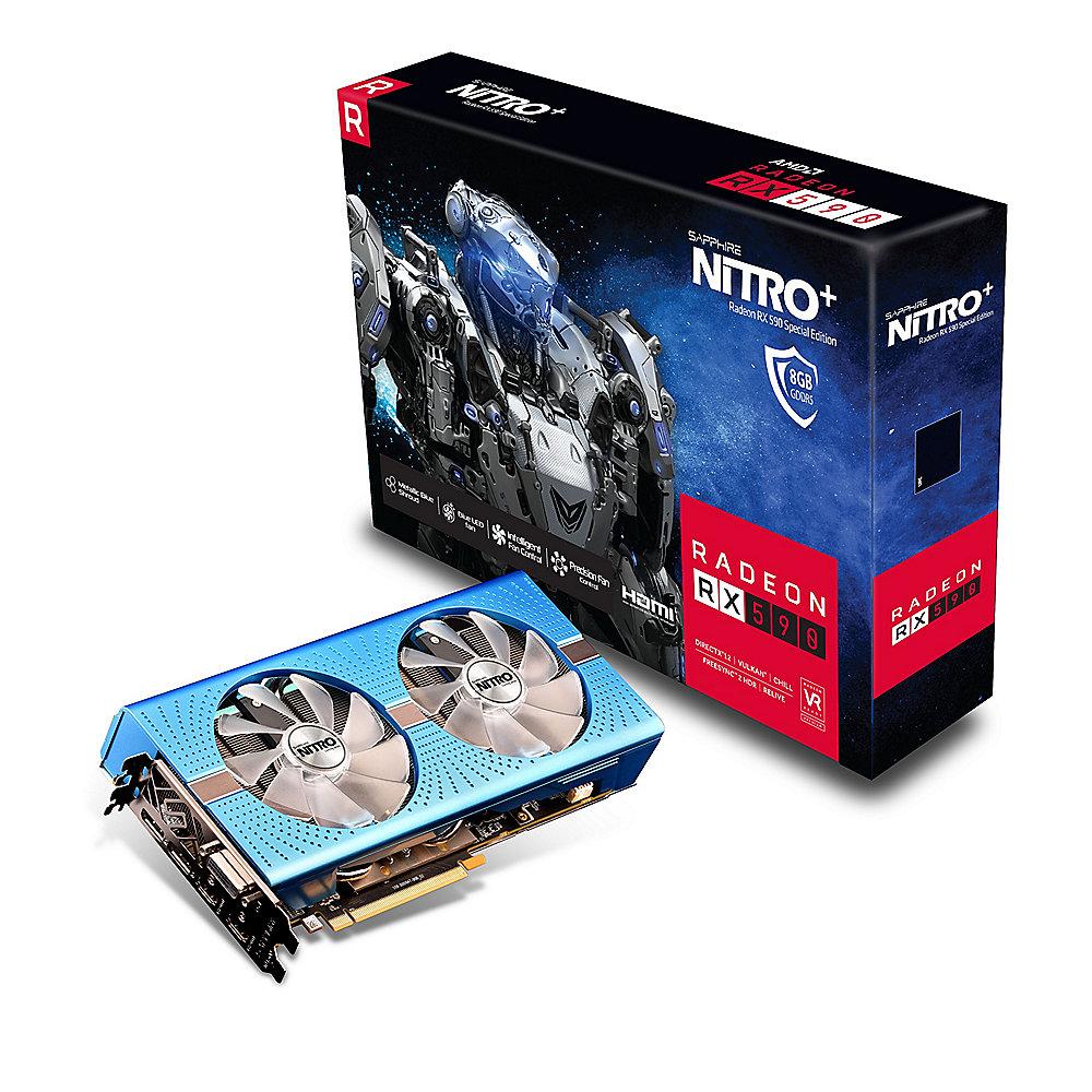 Sapphire AMD Radeon RX 590 Nitro  SE OC 8GB Grafikkarte 2xHDMI/2xDP/DVI-D, Sapphire, AMD, Radeon, RX, 590, Nitro, SE, OC, 8GB, Grafikkarte, 2xHDMI/2xDP/DVI-D