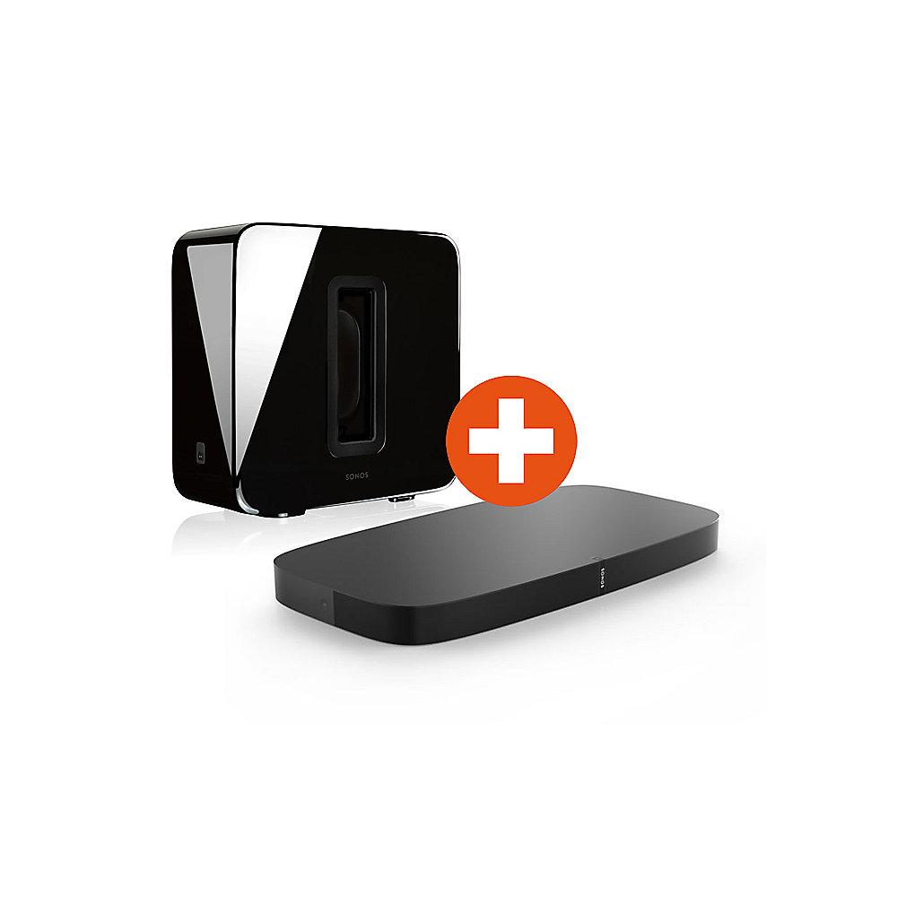 Set: Sonos PLAYBASE   SUB schwarz wireless Multiroom Soundbase und Sub