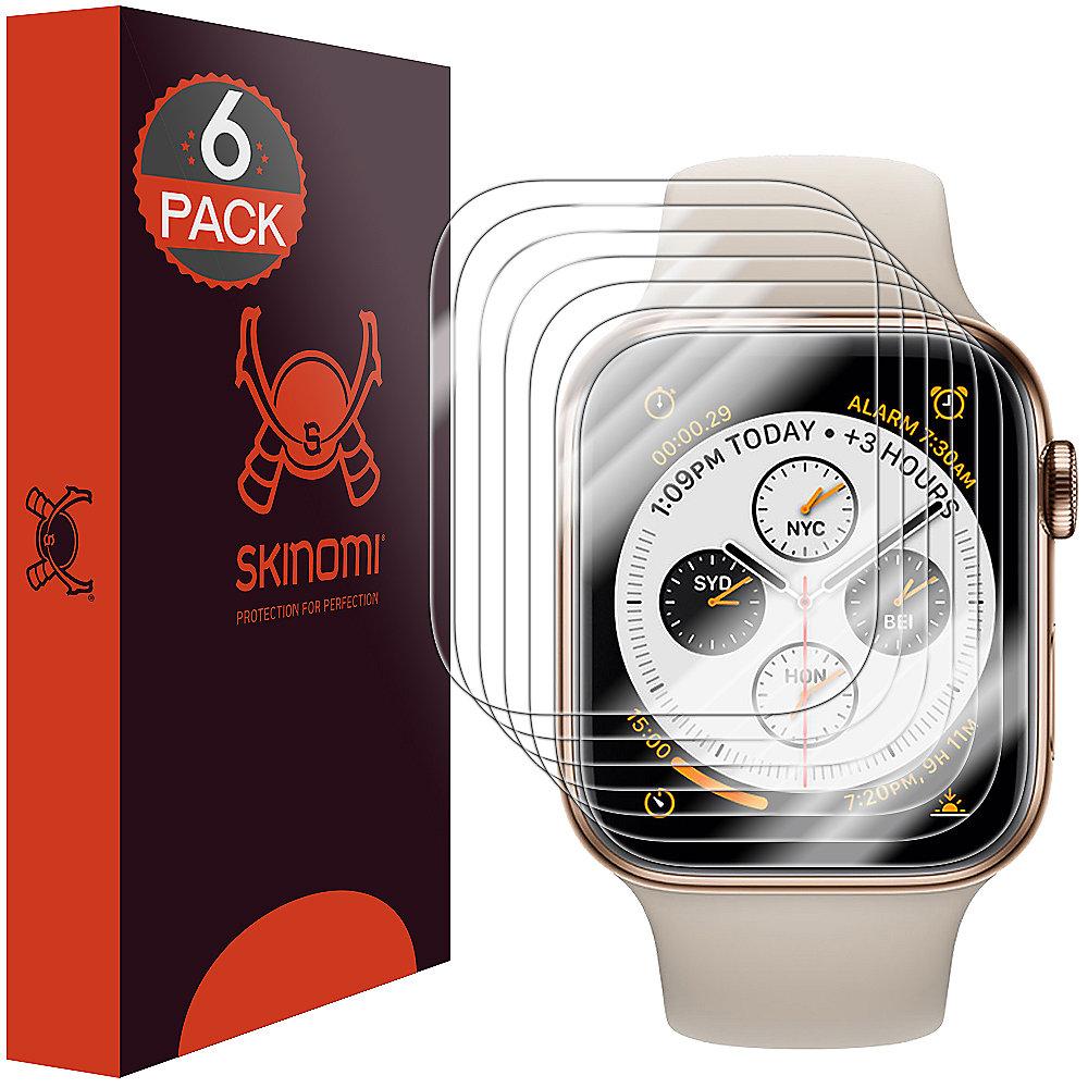 Skinomi Apple Watch Series 4 44mm Displayschutzfolie Edge to Edge 6er Pack