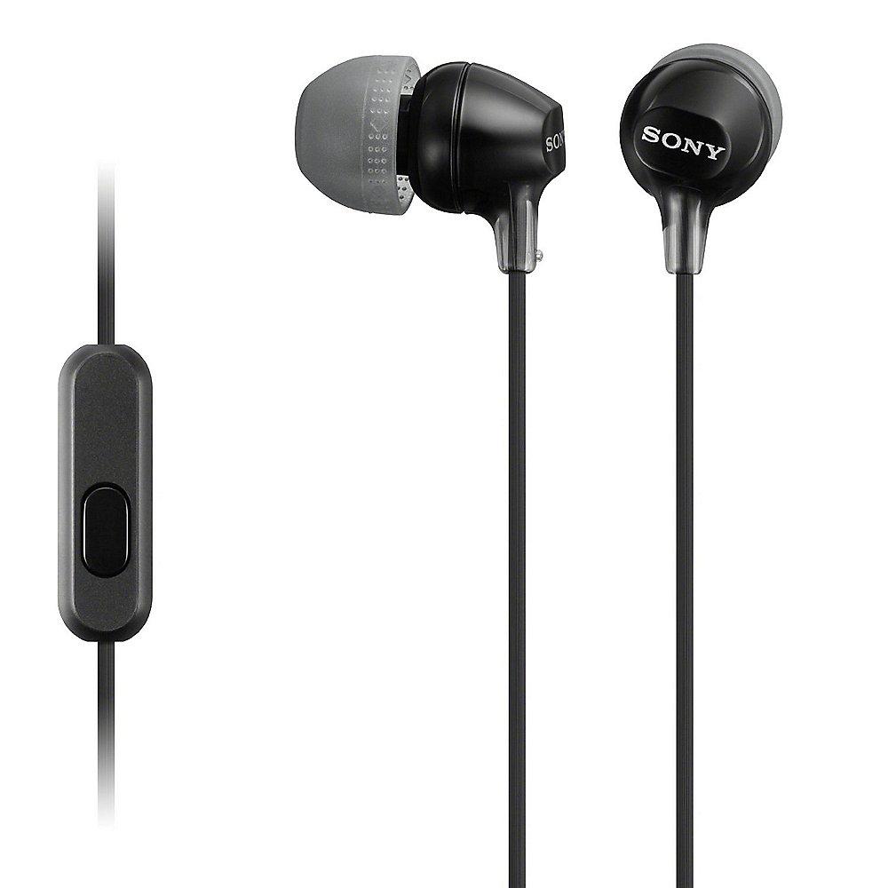 Sony MDR-EX15APB In Ear Kopfhörer mit Headsetfunktion - Schwarz, Sony, MDR-EX15APB, Ear, Kopfhörer, Headsetfunktion, Schwarz