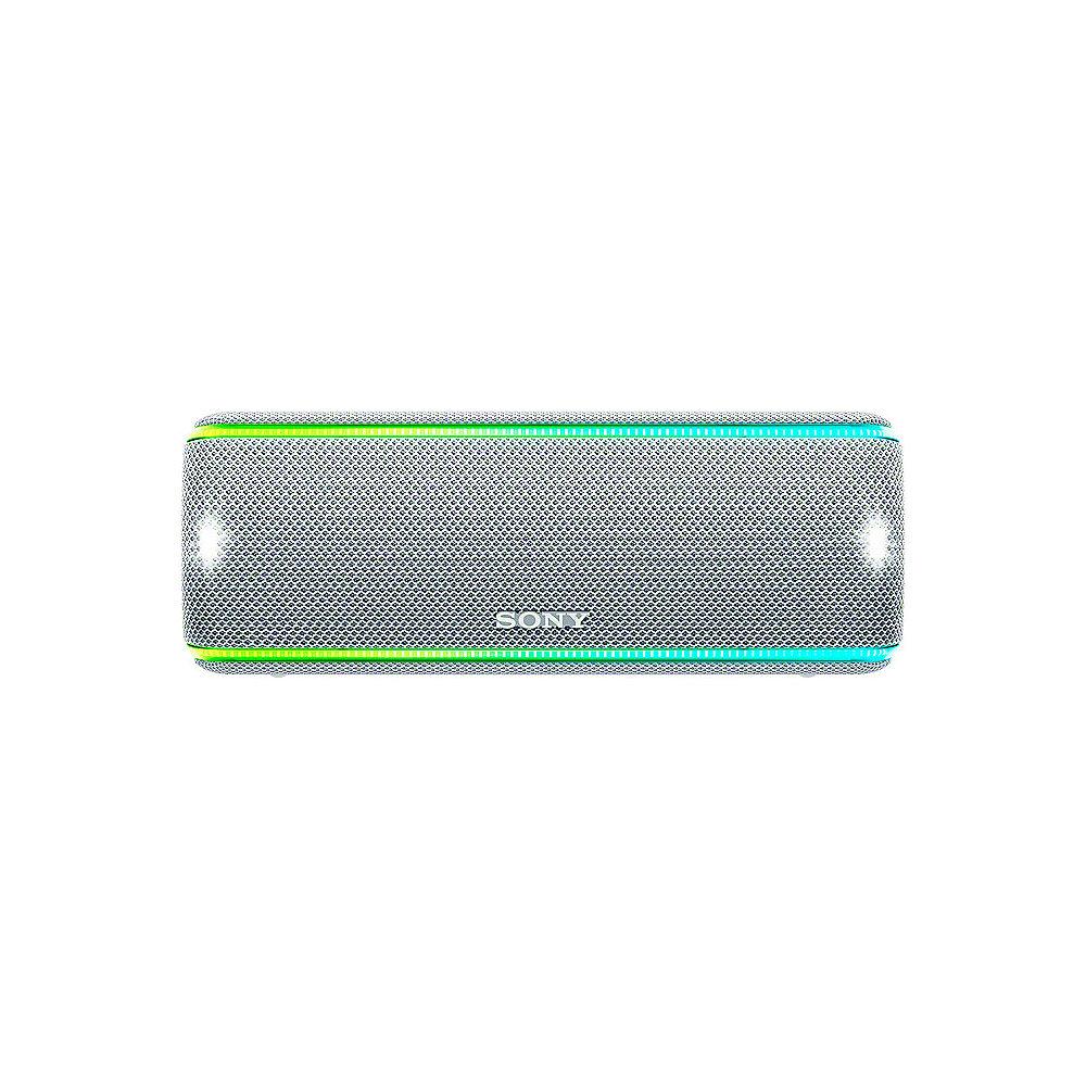 Sony SRS-XB31 tragbarer Lautsprecher wasserabweisend, NFC, Bluetooth LED weiß