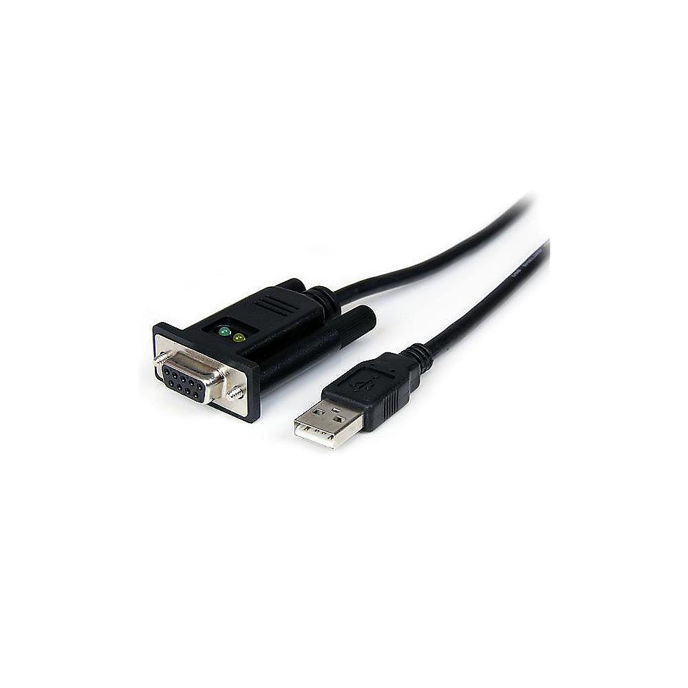 Startech Nullmodem Kabel 1m USB zu seriell 9pol FTDI Chipsatz St./Bu. schwarz