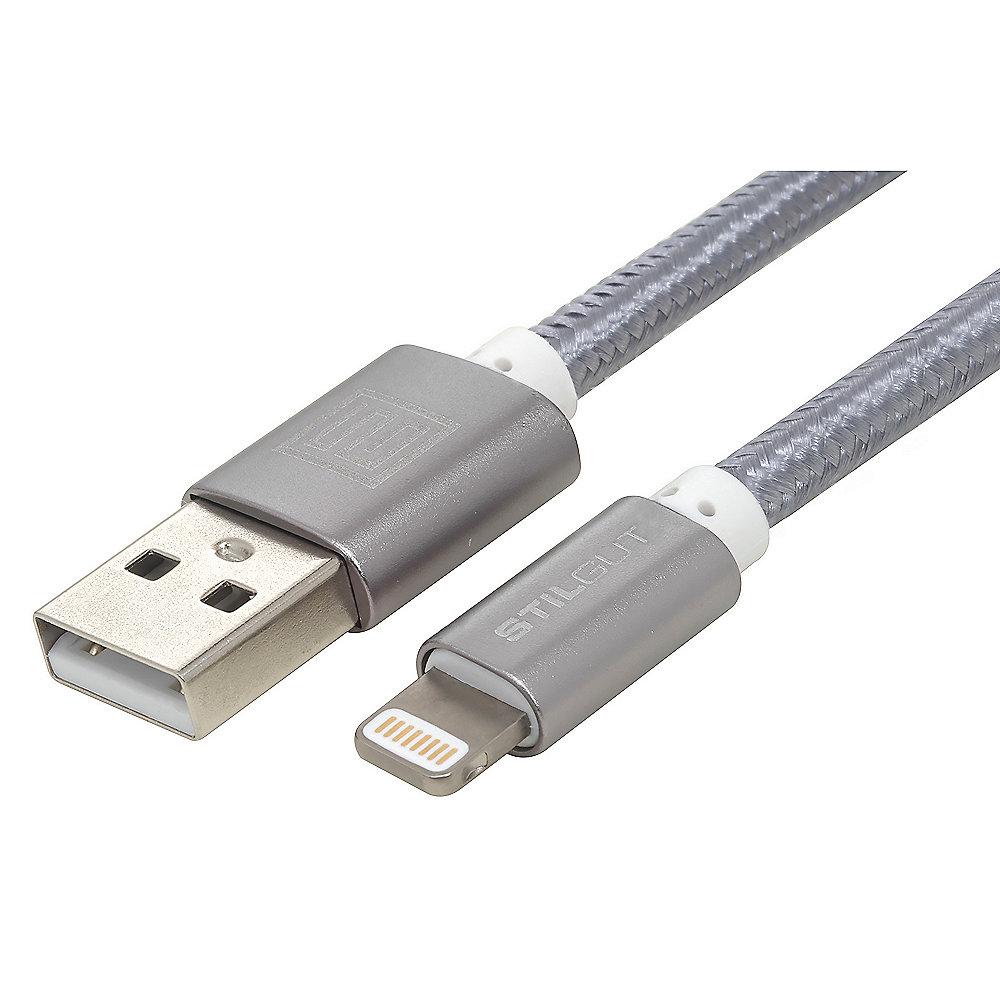 StilGut Premium-Lightning Kabel 1m, grau