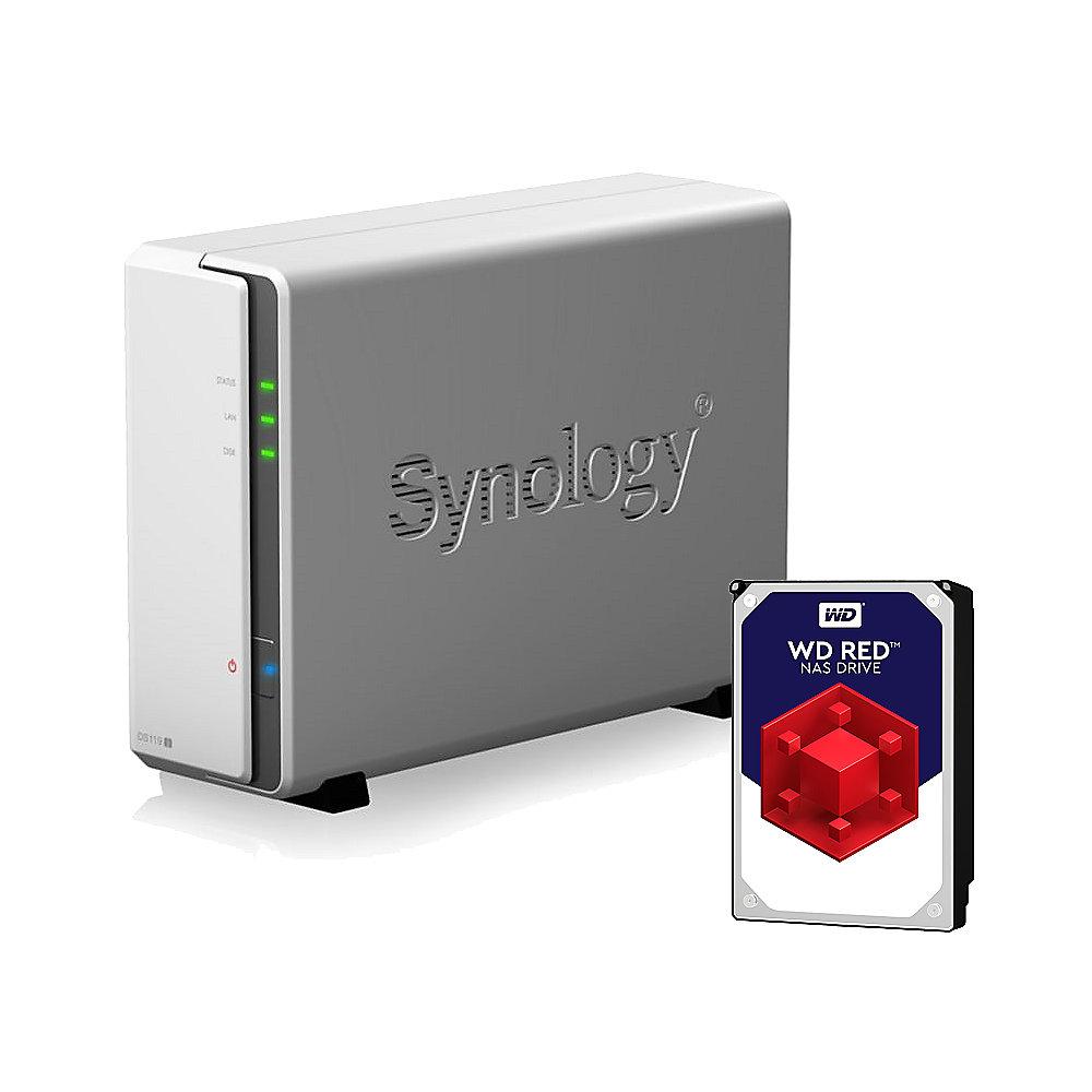 Synology Diskstation DS119j NAS 1-Bay 4TB inkl. 1x 4TB WD RED WD40EFRX