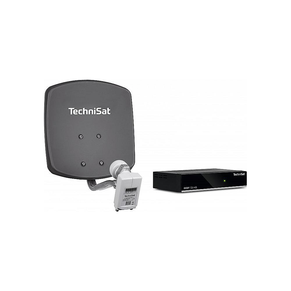 TechniSat DigiDish 33 grau Komplettanlage (Twin) inkl. DIGIT S3 HD, 10 m Kabel